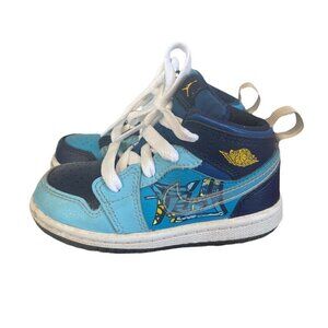 Nike Air Jordan 1 Mid Fly Toddler Boy's 7C Blue Void Clear-Team Royal BV8175-400